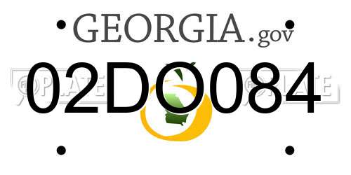 02DO084 Georgia License Plate