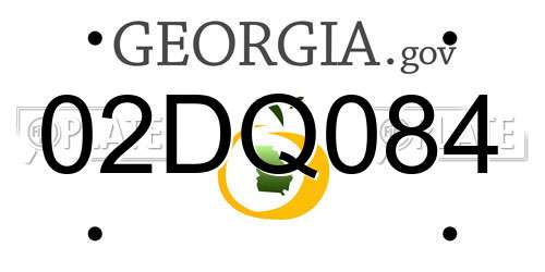 02DQ084 Georgia License Plate
