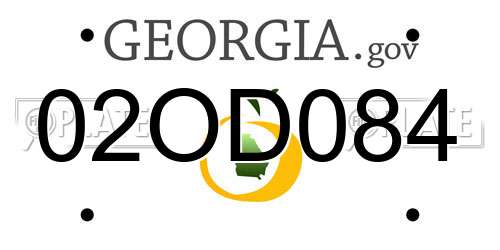 02OD084 Georgia License Plate