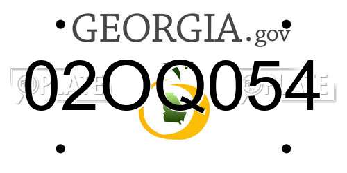 02OQ054 Georgia License Plate
