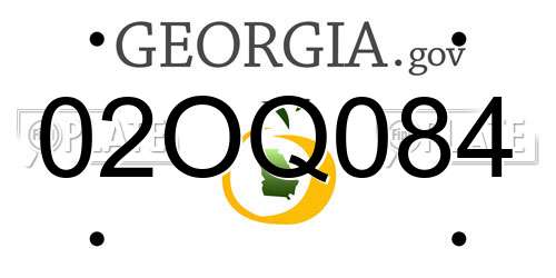 02OQ084 Georgia License Plate