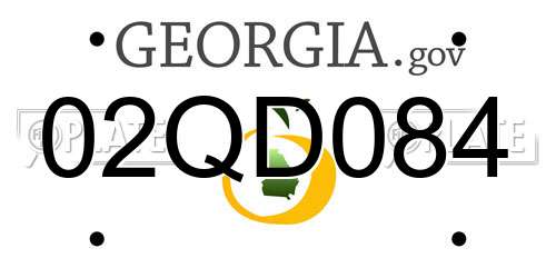 02QD084 Georgia License Plate