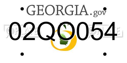 02QO054 Georgia License Plate