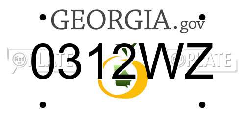 0312WZ Georgia License Plate