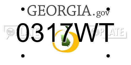 0317WT Georgia License Plate
