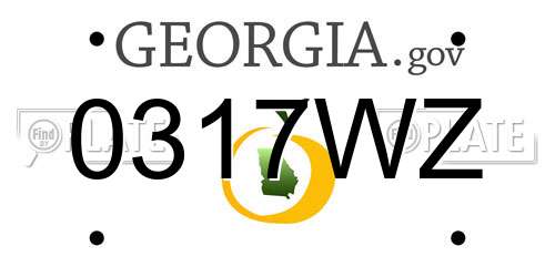 0317WZ Georgia License Plate