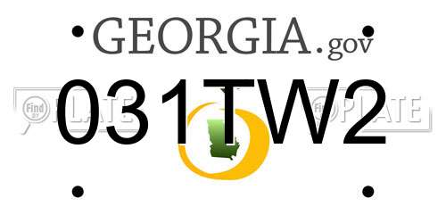 031TW2 Georgia License Plate