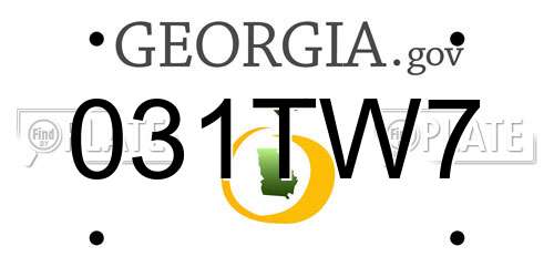 031TW7 Georgia License Plate