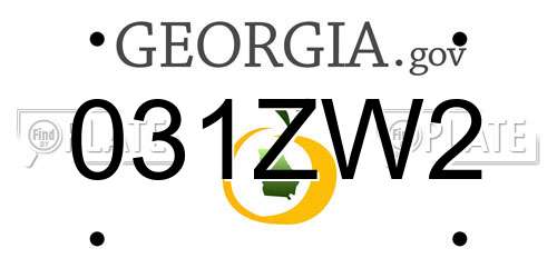 031ZW2 Georgia License Plate