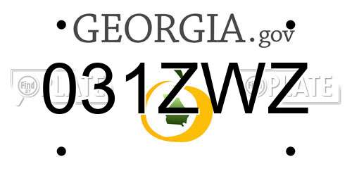031ZWZ Georgia License Plate