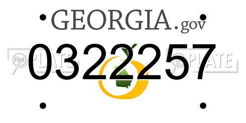 0322257 Georgia License Plate