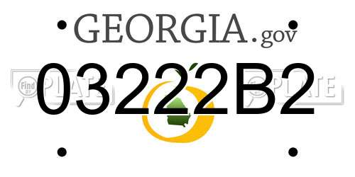 03222B2 Georgia License Plate