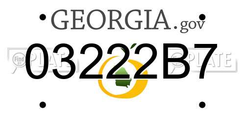 03222B7 Georgia License Plate
