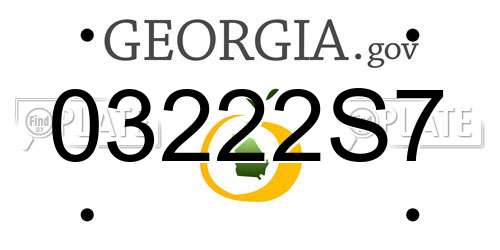 03222S7 Georgia License Plate