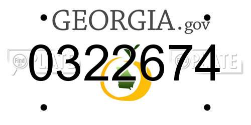 0322674 Georgia License Plate