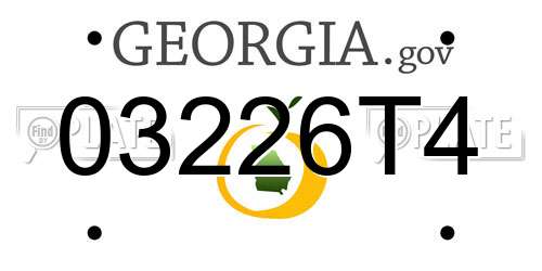 03226T4 Georgia License Plate