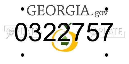 0322757 Georgia License Plate