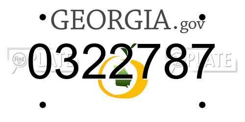 0322787 Georgia License Plate