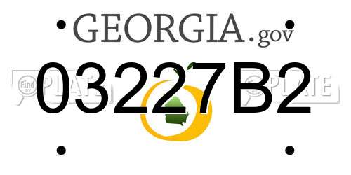 03227B2 Georgia License Plate