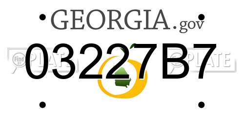 03227B7 Georgia License Plate
