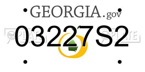 03227S2 Georgia License Plate