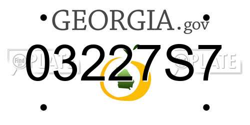 03227S7 Georgia License Plate