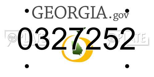 0327252 Georgia License Plate