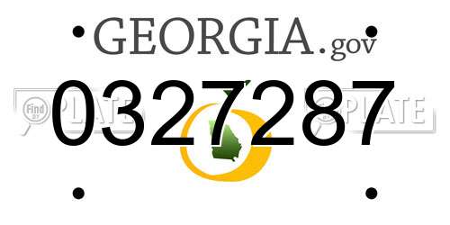 0327287 Georgia License Plate