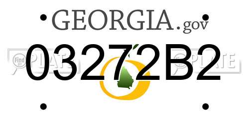 03272B2 Georgia License Plate