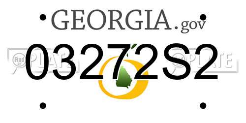 03272S2 Georgia License Plate