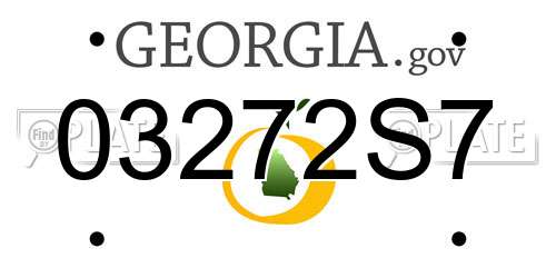 03272S7 Georgia License Plate