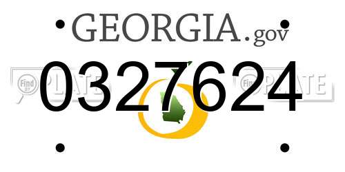 0327624 Georgia License Plate