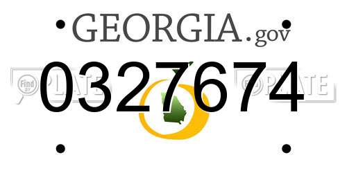 0327674 Georgia License Plate