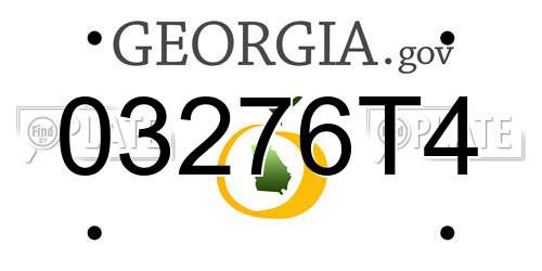 03276T4 Georgia License Plate
