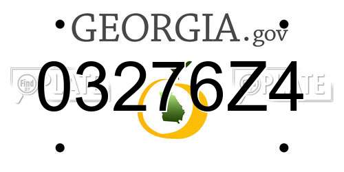 03276Z4 Georgia License Plate