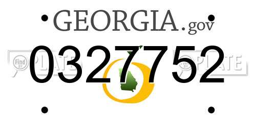 0327752 Georgia License Plate