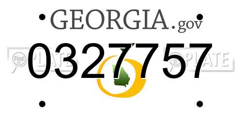 0327757 Georgia License Plate