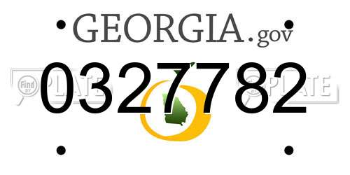 0327782 Georgia License Plate