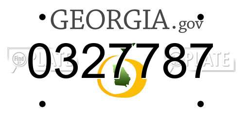 0327787 Georgia License Plate