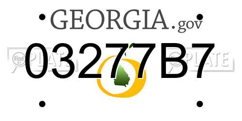 03277B7 Georgia License Plate