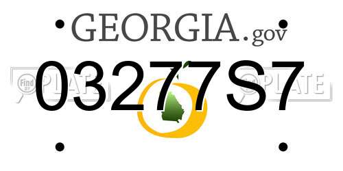 03277S7 Georgia License Plate