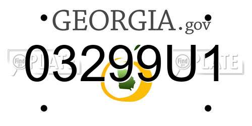 03299U1 Georgia License Plate