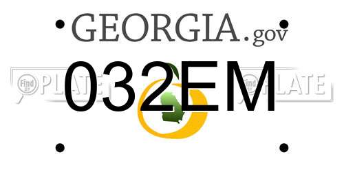 032EM Georgia License Plate
