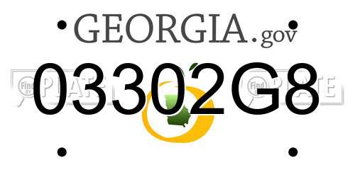 03302G8 Georgia License Plate