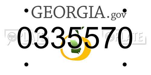 0335570 Georgia License Plate