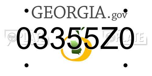 03355Z0 Georgia License Plate