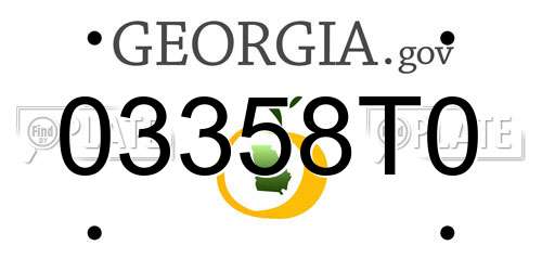 03358T0 Georgia License Plate