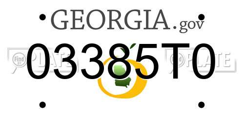 03385T0 Georgia License Plate