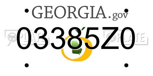 03385Z0 Georgia License Plate