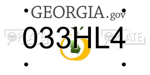 033HL4 Georgia License Plate